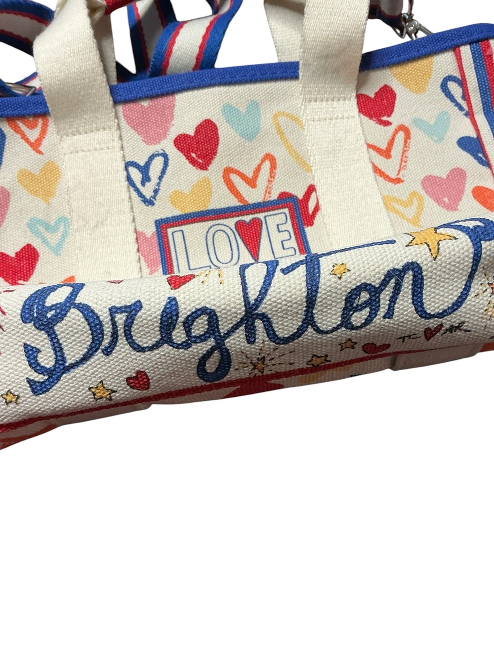 Brighton Love Multicolor Heart Canvas Tote Bag - Picture 5 of 8